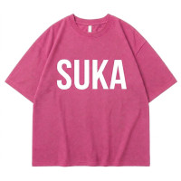 Базова футболка Suka (Oversize) — Рожева