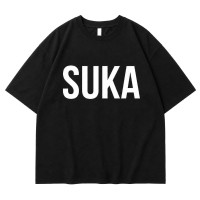 Базова футболка Suka (Oversize) — Чорна / Біла