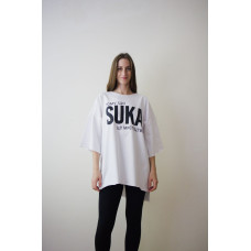 Футболка Suka це мистецтво (Oversize) — Біла